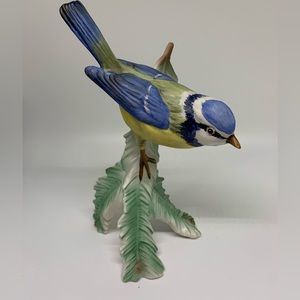 Vintage 1973 GOEBEL Blue Titmouse Bird figurine.